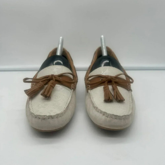 BOC Born Concept Alena Loafer Flat Shoe Women 10 White Leather Driving Moccasin - Picture 2 of 12